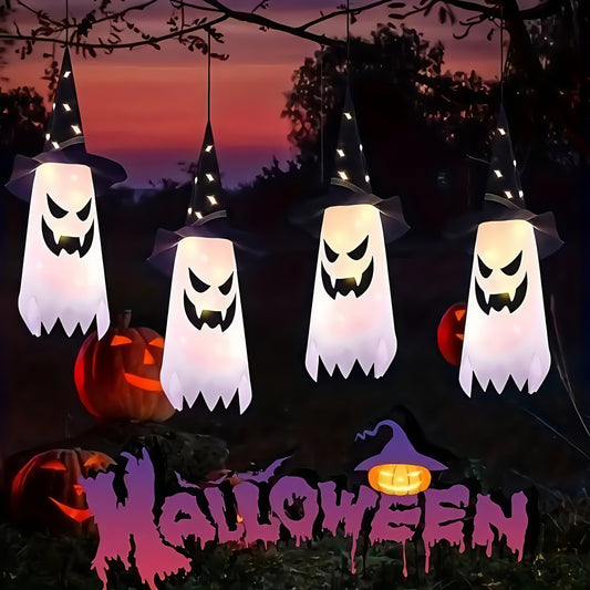 1/3pcs Set LED Indoor Glow with Witch Hat Lights - Holiday and Halloween Decor, White, Hanging, Foldable, Button Control, Removable Lamp, Battery Powered by Coin Cell (Coin Cells Included), with 3 Flashing Modes, Suitable for