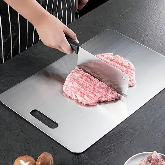 1pc Vegetable cutting board Suitable for RV Kitchen Camping in the wilderness, Food-Grade Cutting Board Made of Stainless Steel for Fruits, Vegetables, and Meat, Portable Durable Accessory Suitable in Various Scenarios, Easy
