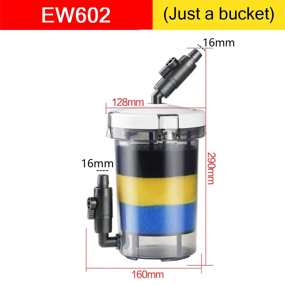 SUNSUN Pre-Filter Biochemical Fish Tank Filter Barrel Ultra-quiet Transparent External Aquarium Filter Bucket