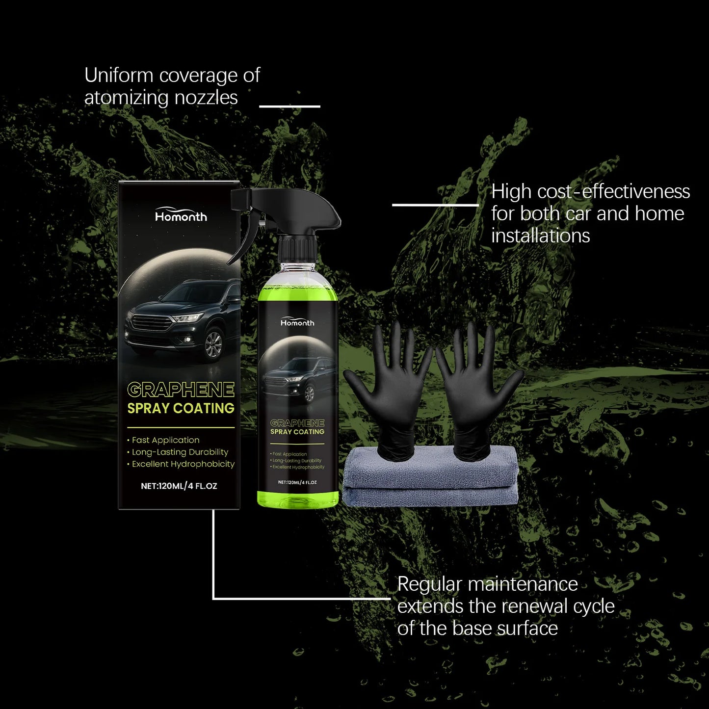 Car Graphene Ceramic Nano Spray Hydrophobic Layer Polishing Anti-fouling Cleaning Paint Coating Agent Auto Protection Accessorie