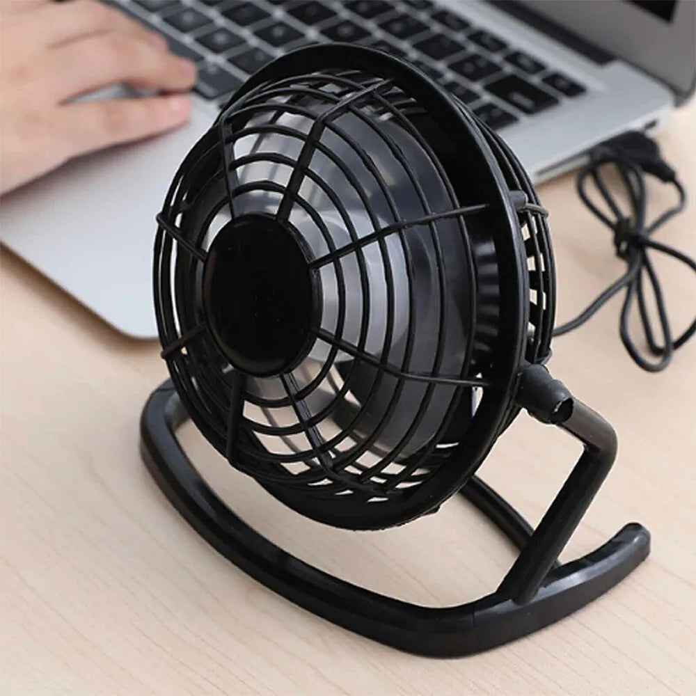 USB Desk Fan - Mini Personal Air Cooler with 3 Speeds, Ultra Quiet Cooling Fan for Office/Bedroom/Study (Portable & Adjustable)