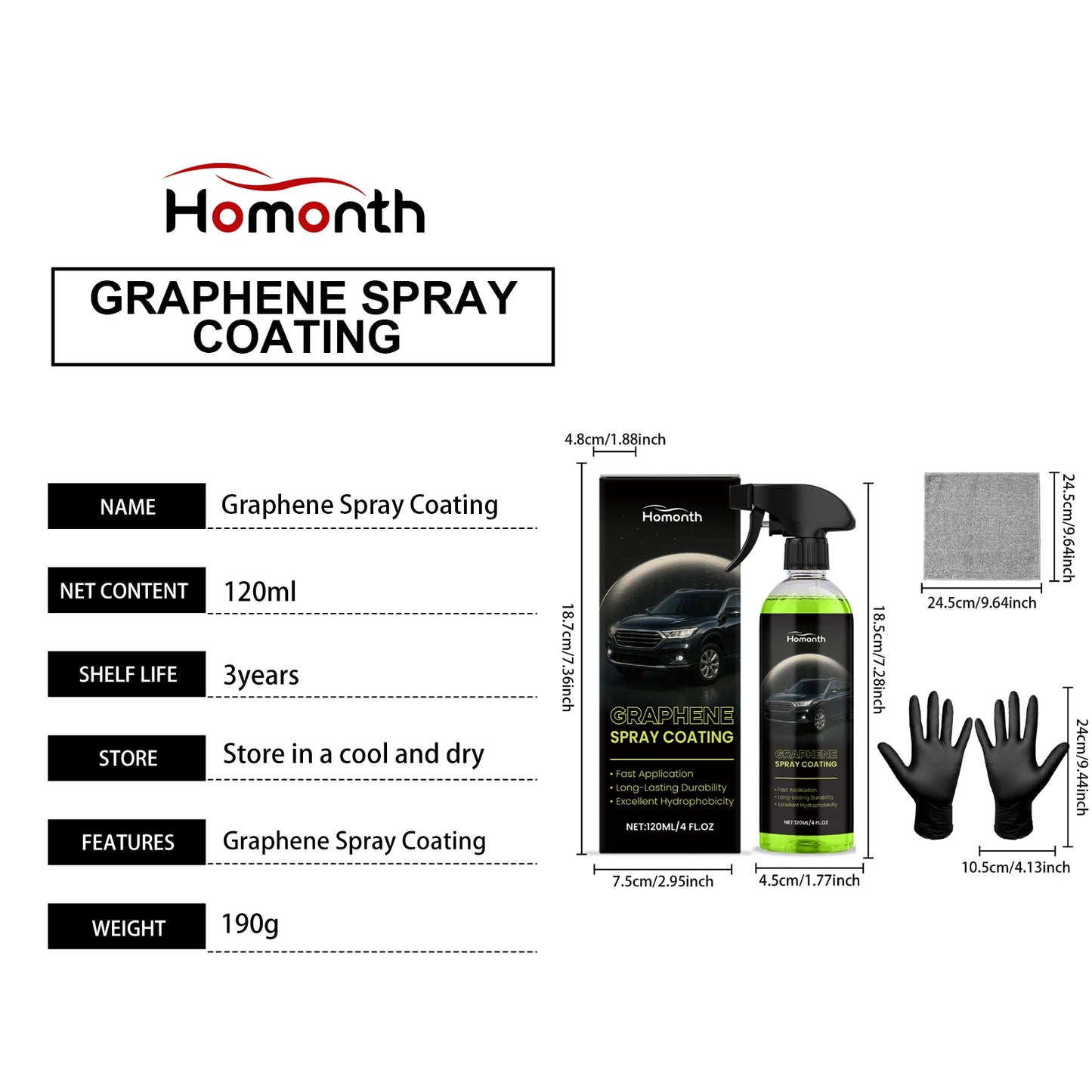 Car Graphene Ceramic Nano Spray Hydrophobic Layer Polishing Anti-fouling Cleaning Paint Coating Agent Auto Protection Accessorie